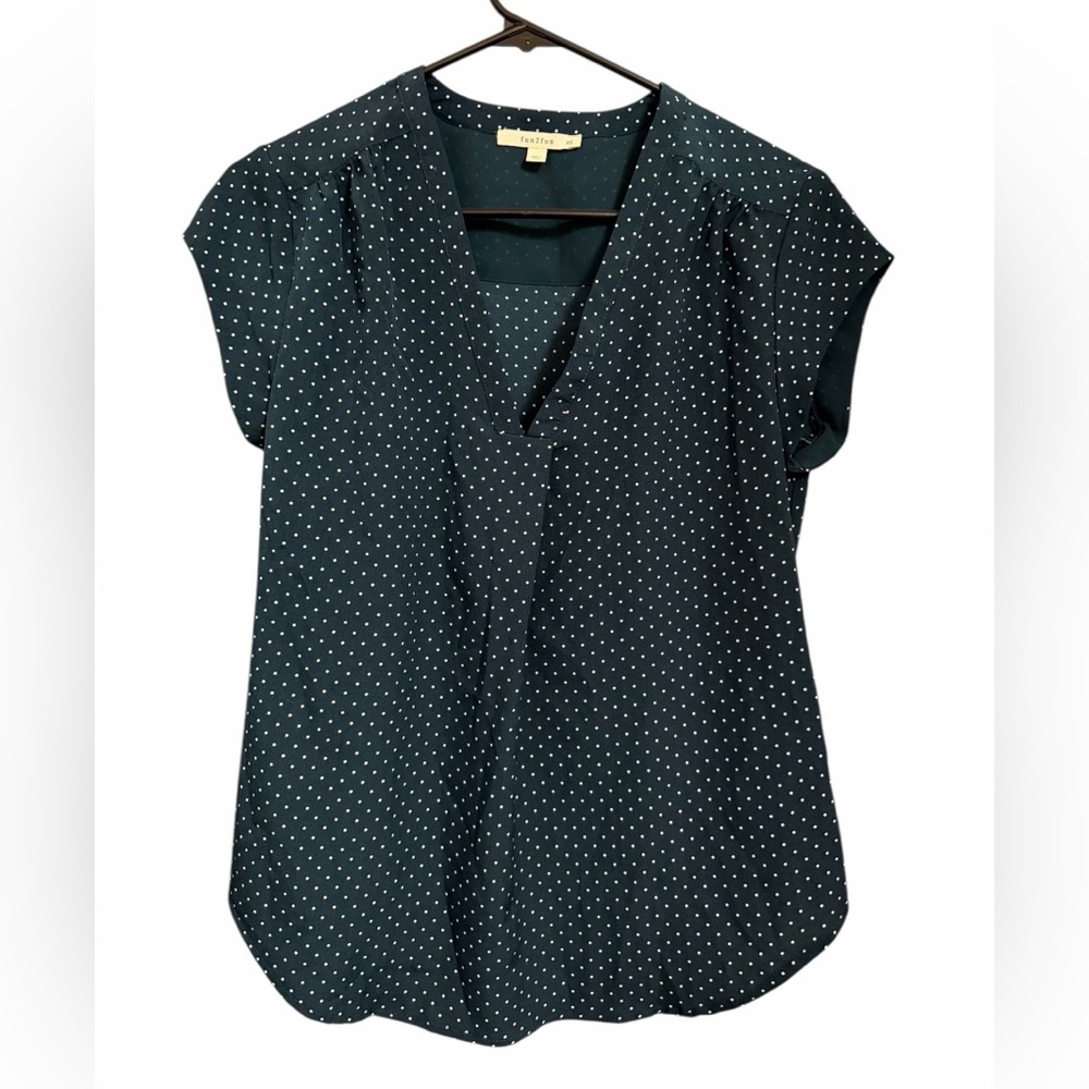 Fun2Fun Dark Green Polka Dot Blouse